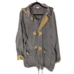 Urban Equipment Distressed Utility Jacket M Oversized Hooded Grunge Y2K **Flaws*